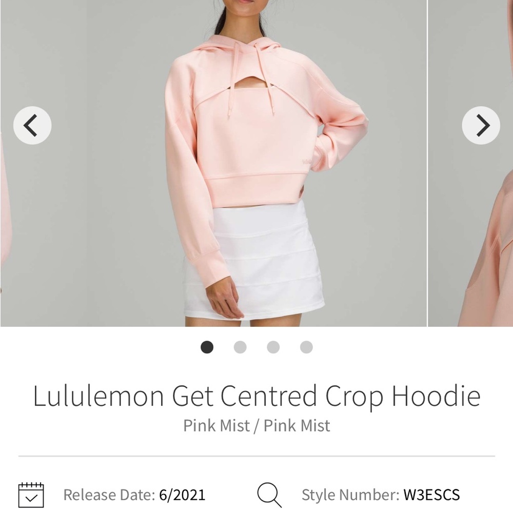 lululemon athletica Get Centered Crop Hoodie in Pink Mist